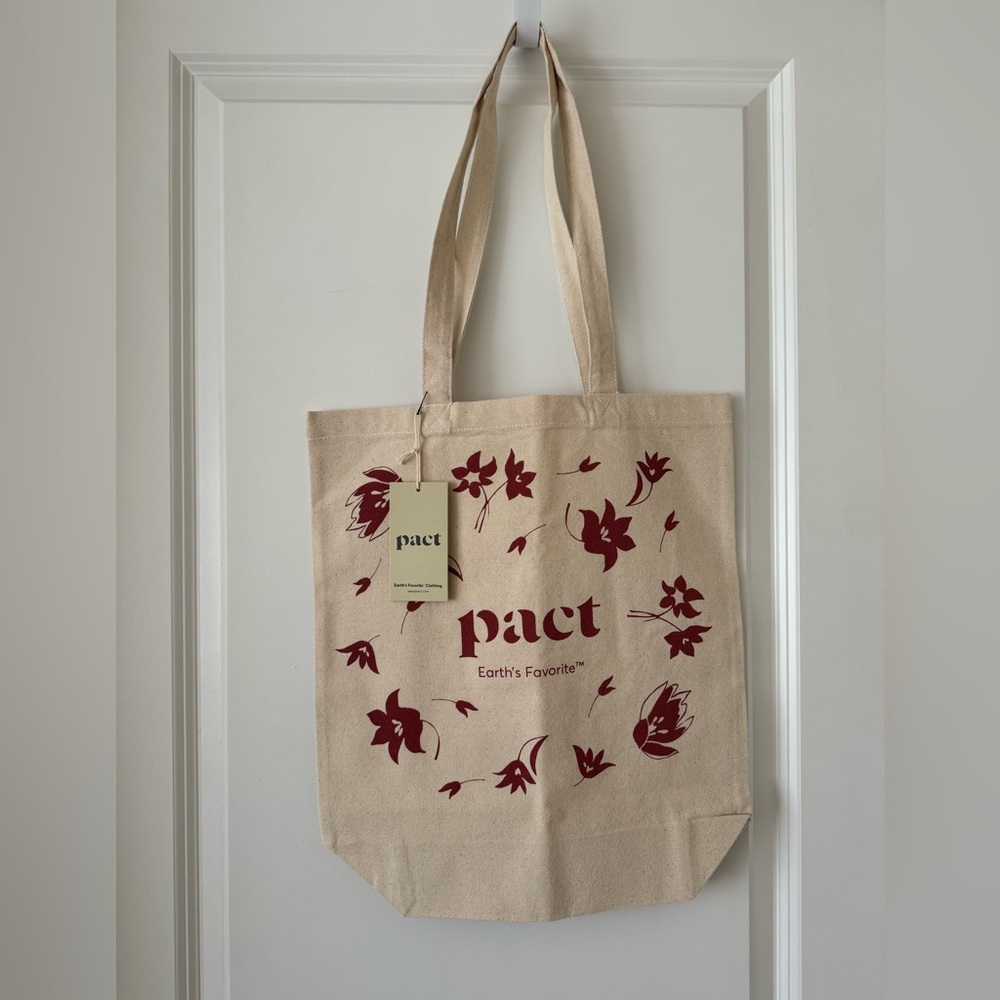 Pact burgundy floral canvas bag